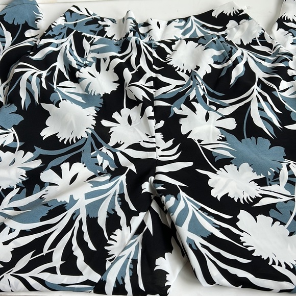 JODIFL black slate blue white wide leg elastic band pockets sheer pant cover up - Picture 12 of 15